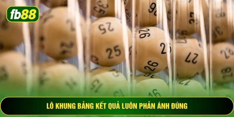 Lô khung bảng kết quả luôn phản ánh đúng